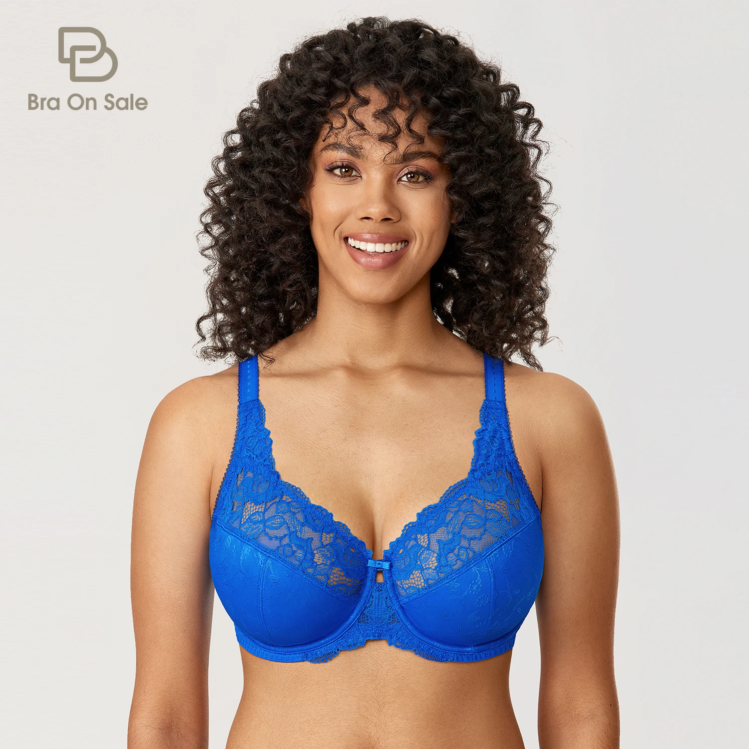 Women's Plus Size Minimizer Floral Lace Bra Full Coverage Underwire Unlined DD E F G