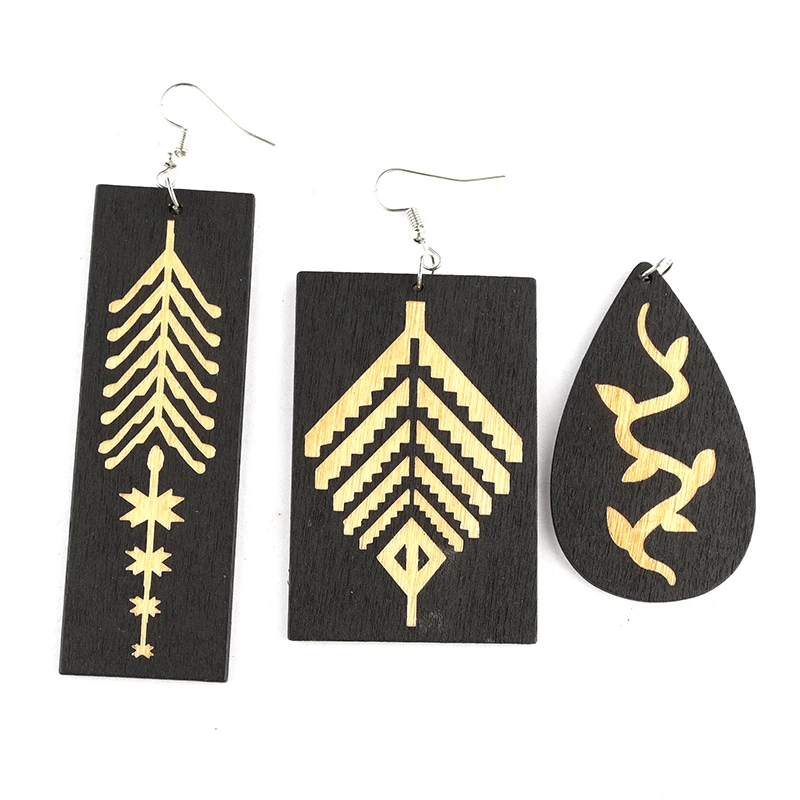 

Free shipping!! African Ethnic retro Wooden Earrings can mixed designs