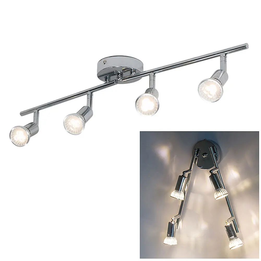 

Easy Install Decoration Adjustable Stainless Steel 4 Heads Living Room Ceiling Light Pathway Sturdy Led Home Wall Mounted Bright