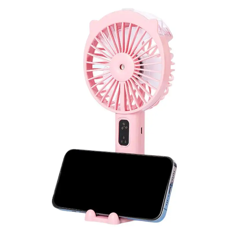 

Ручной вентилятор с распылителем, удобный перезаряжаемый ручной вентилятор с запотеванием, 3 передачи, многофункциональный увлажнитель, портативный вентилятор с телефоном