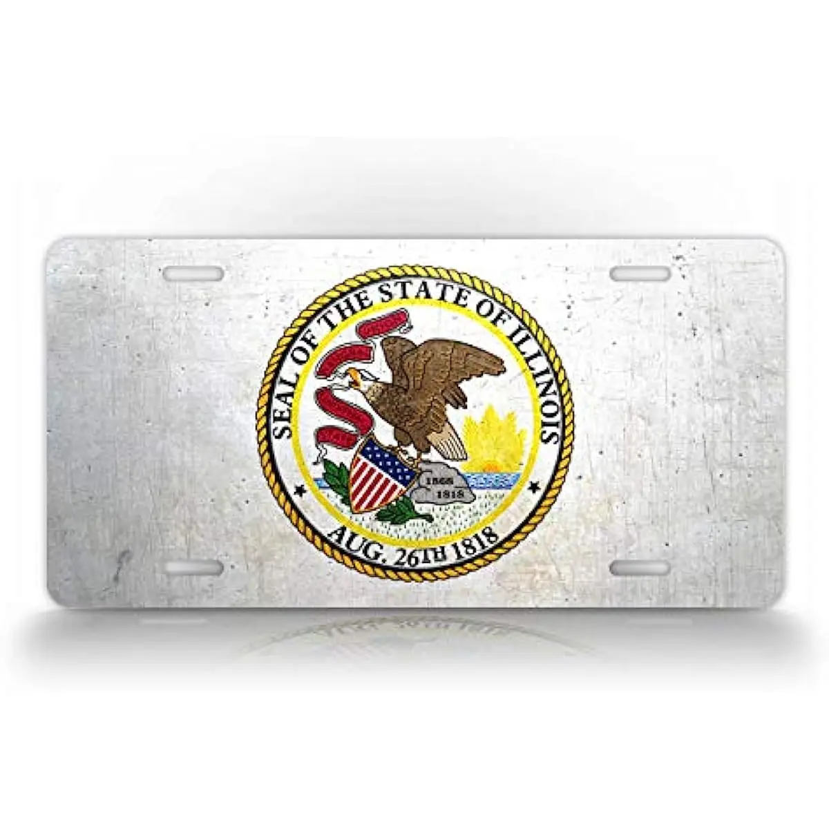 

Прочный металлический государственный флаг в Иллинойсе, номерной знак, античный государственный флаг, автомобильная бирка, настенное украшение, металлический настенный знак