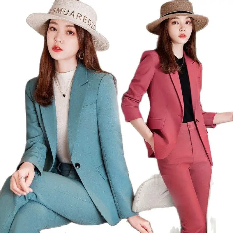 Wholesale stock Korean version of high-quality fabrics formal women's suit with pants and jackets autumn and winter ol style fou