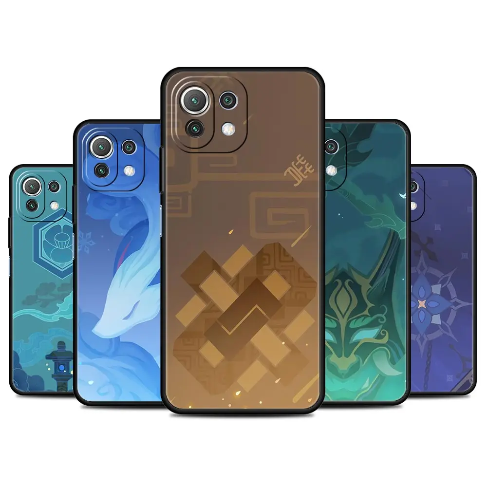

Genshin Impact Anime Logo Funda Case For Xiaomi Mi Poco X3 NFC M3 11 12 10 9T 9 A2 Lite 12X 10T Pro 11T Black Soft Phone Capas