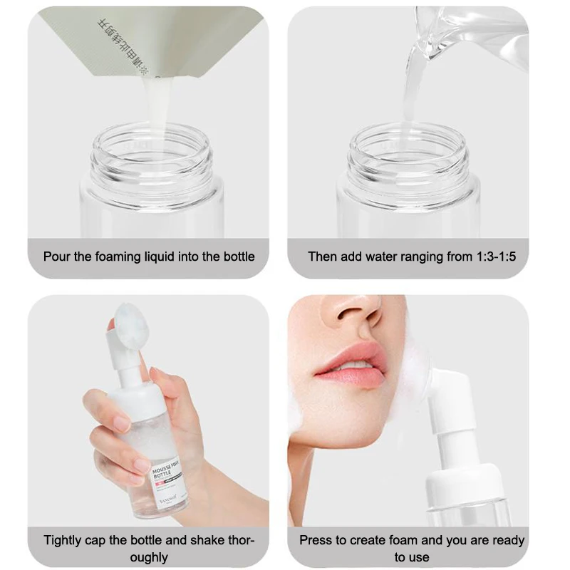 1 шт. 30/60/100/150 мл пустая бутылка с насосом для пены силиконовой головкой щетки