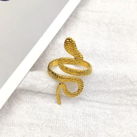 personalized snake shape men adjustable rings stainless steel open women fashion rings exquisite jewelry wholesale free shipping