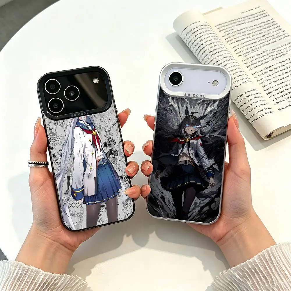 Фото Чехол для телефона Uma Musume Pretty Derby - Oguri Cap для iPhone 17 11 12 13 14 15 16 Pro Max Plus, цветной, серебристый, с защитной рамкой №1