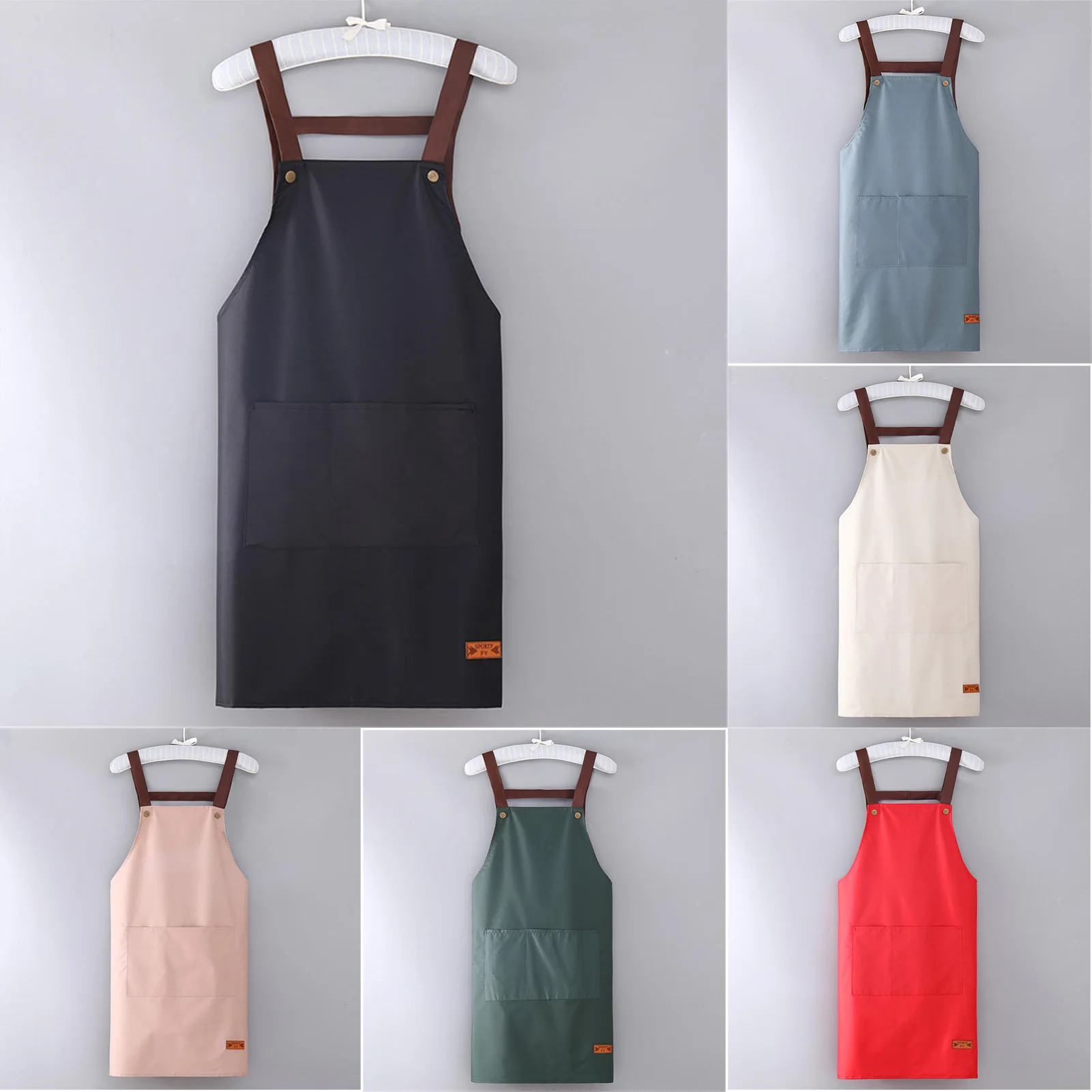 

Unisex Work Apron Salon Apron Bib Adjustable Cooking Kitchen Aprons For Woman With Tool Pockets For Home Restaurant Bar Store
