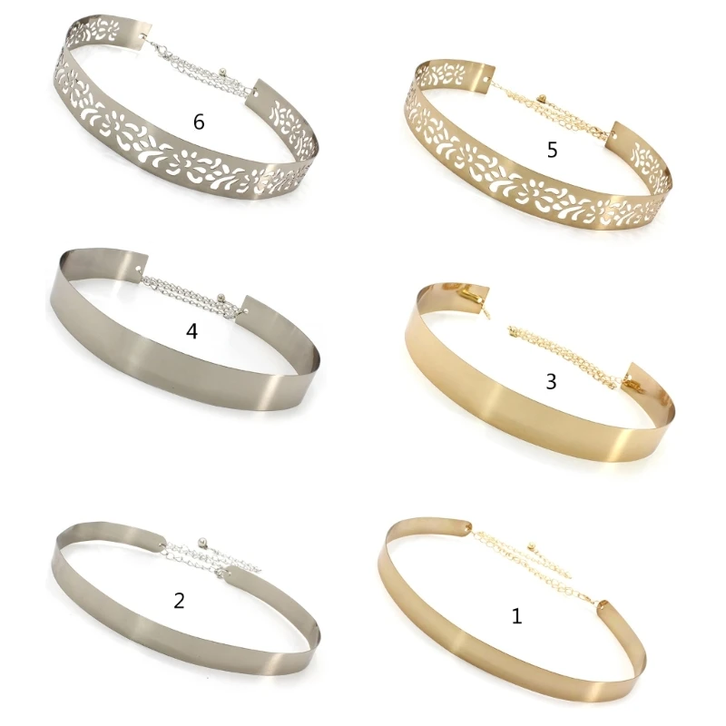 

Adjustable Dress Belt Shiny Polished Belt Women Metal Belt Gold Waistband Drop shipping