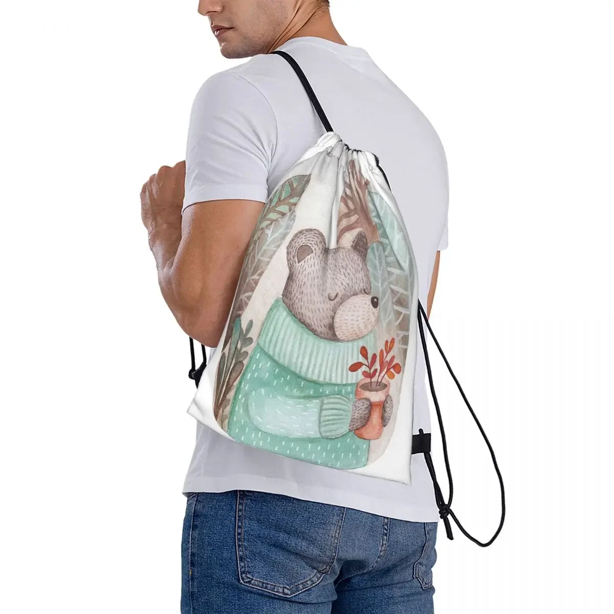 Рюкзаки Bear The Gardener многофункциональные портативные сумки на шнурке карманные для