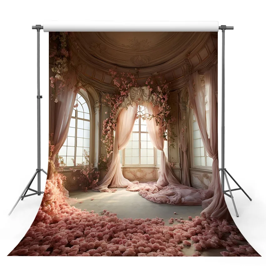 Фотофон Mehofond винтажное окно розовая фотография день рождения свадебный портрет