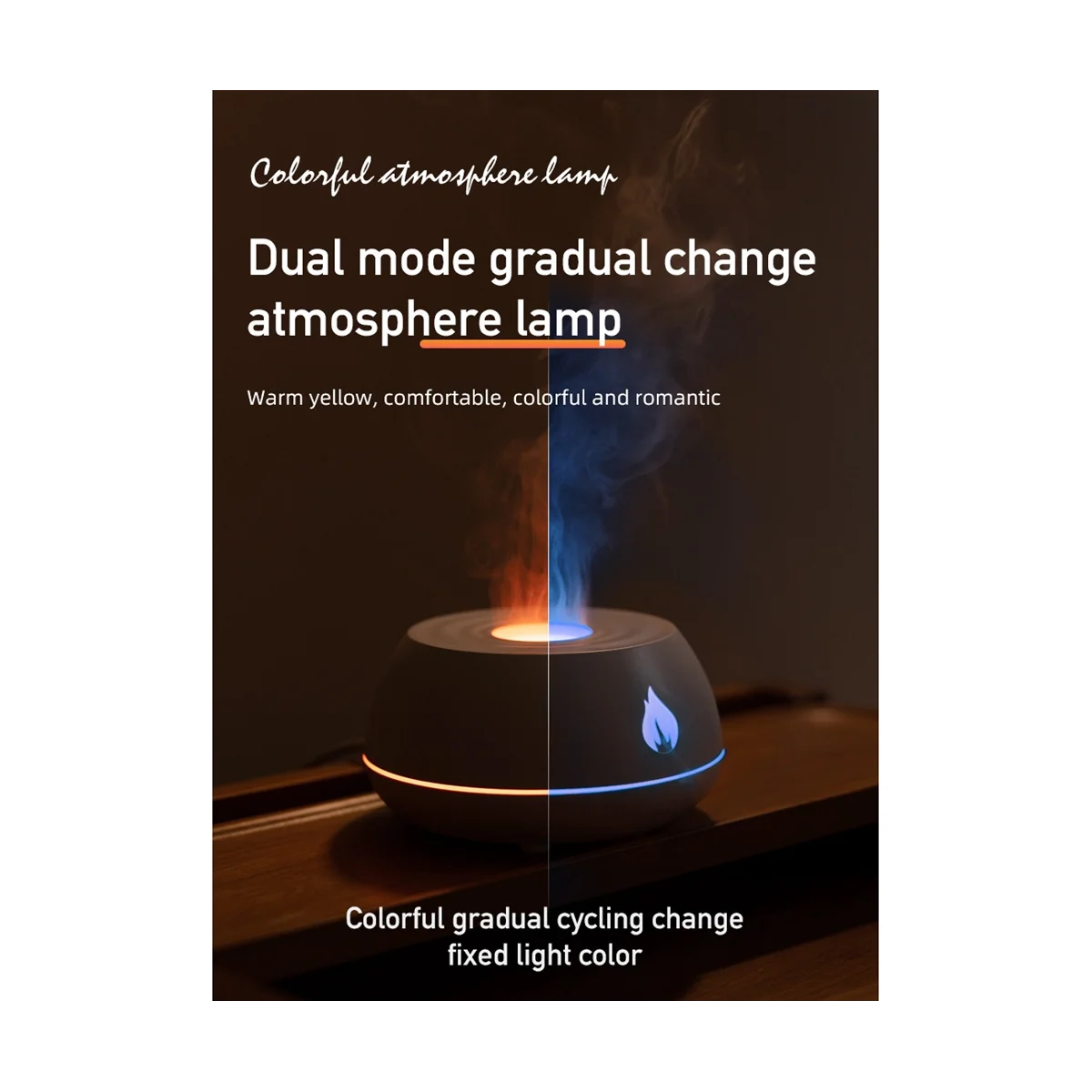 

Diffuser Air Humidifier Home Ultrasonic Mist Maker Fogger Oil Difusor Color Lamp Purifier Black