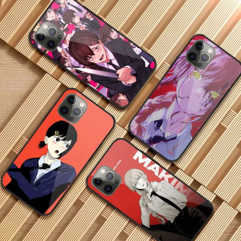 Чехол для телефона Higashiyama с изображением бензопилы для IPhone 14, 13, 12, 11, XS, X, 8, 7, 6 Plus, Mini Pro Max, SE, 2022, черный, из поликарбоната, ТПУ, стеклянный чехол для телефона