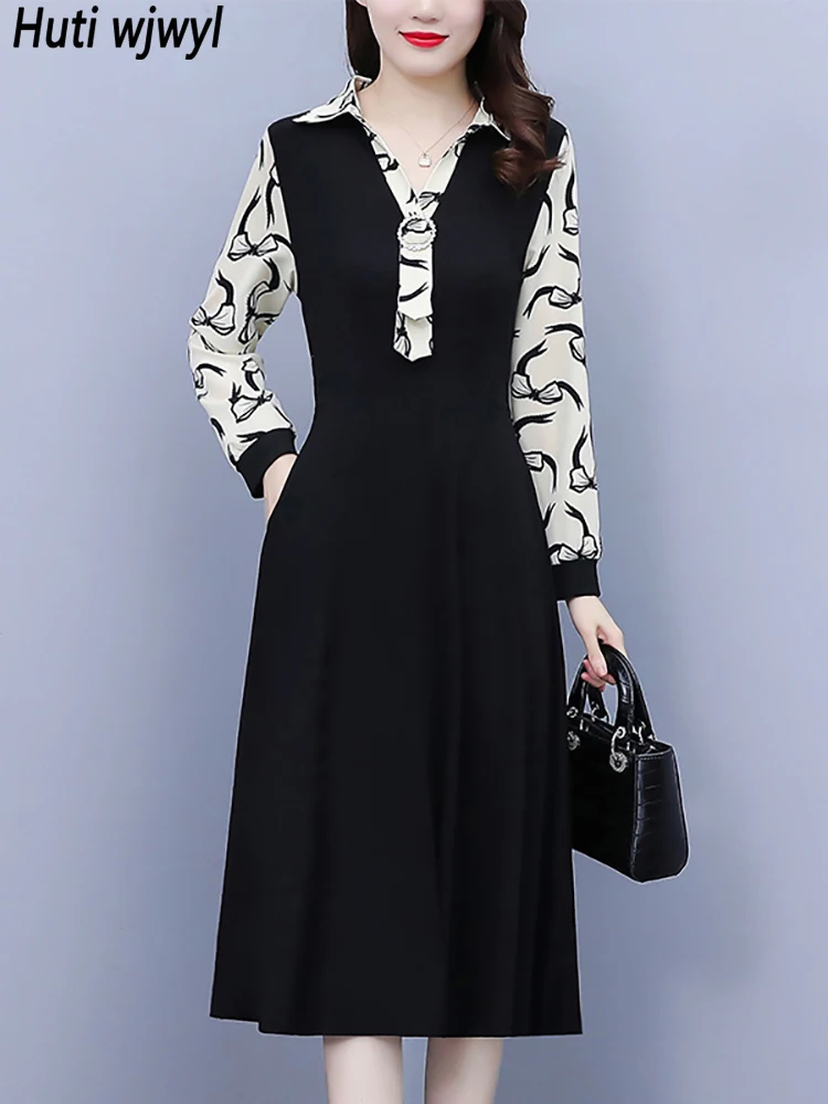 Женское винтажное деловое платье черное облегающее средней длины для офиса