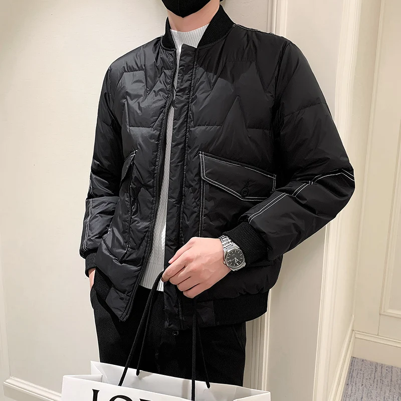 2022 Winter Light Thin Duck Down Jackets Men Korean Fashion Slim Casual Short Down Coats Warm Parkas Outdoor Windproof Jacket