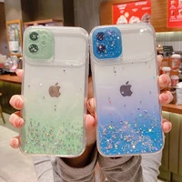clear glitter phone case for samsung a10 a31 a51 a71 a22 a50 a12 a52 s21 a03s a32 a21s a20 cute gradient rainbow sequins coque