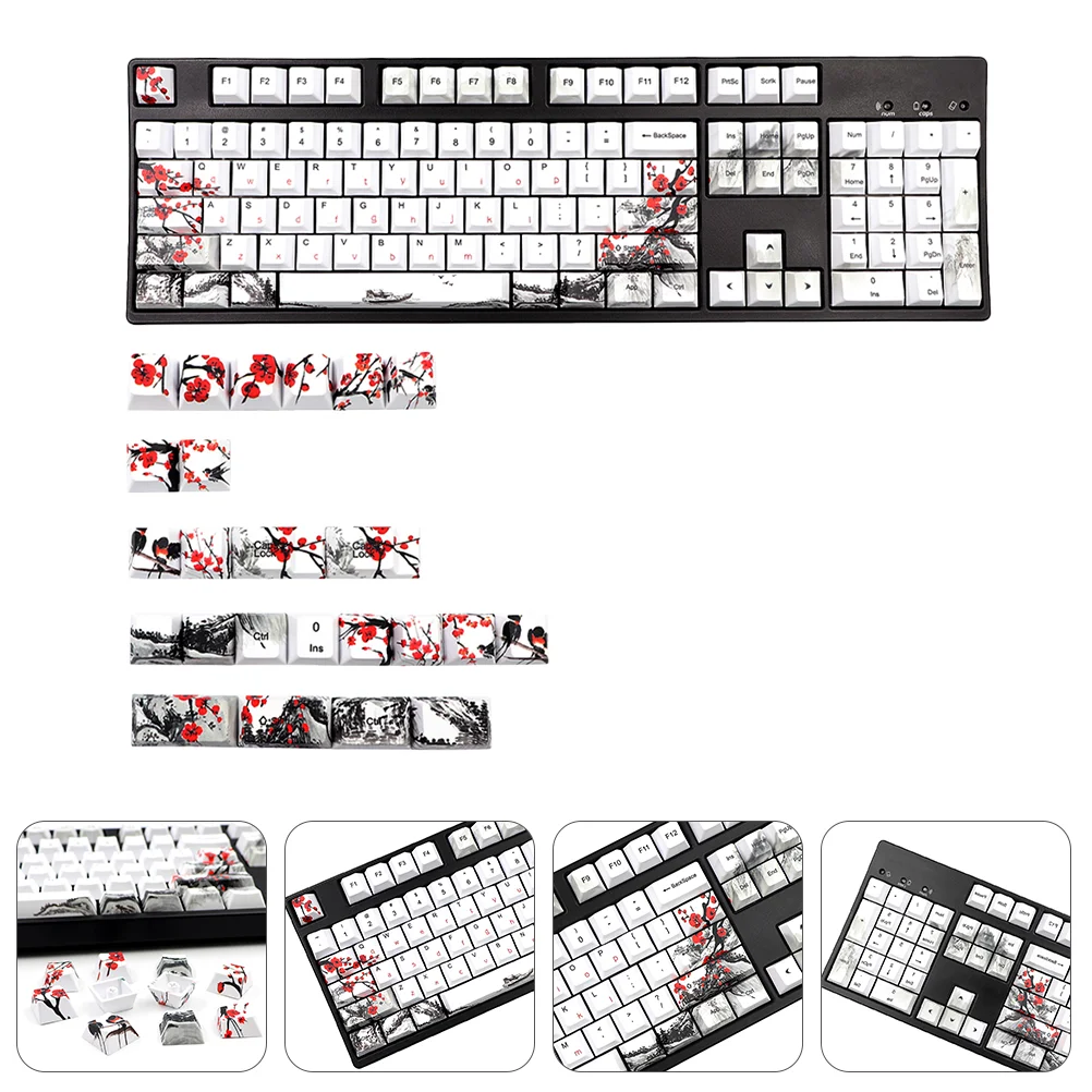 

1 Set of 128Pcs Replacement Keycaps Mechanical Keyboard Keycaps Accessory
