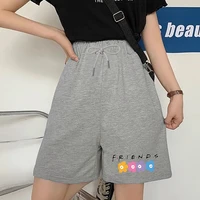 summer basic shorts women draw cord sweatpant basketball running gym party shorts breathable training pants friends pattern