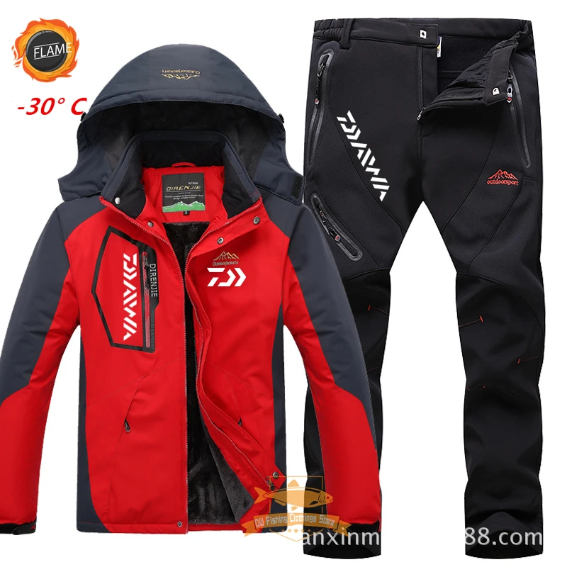 

Daiwa Fishing Clothes Winter Windproof Waterproof Plus Velvet Keep Warm Suits Men Outdoor Sport Mountaineering Fishing Jacket