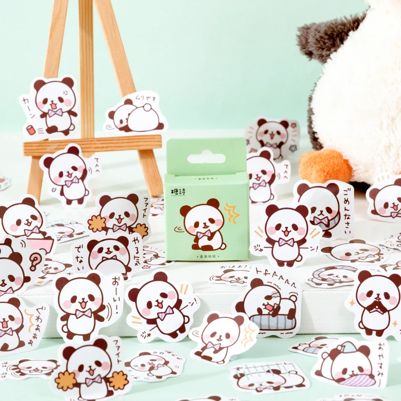 

45 шт. Kawaii Panda альбом для стикеров блокнот нежелательный журнал милые декоративные эстетические наклейки значок наклейки