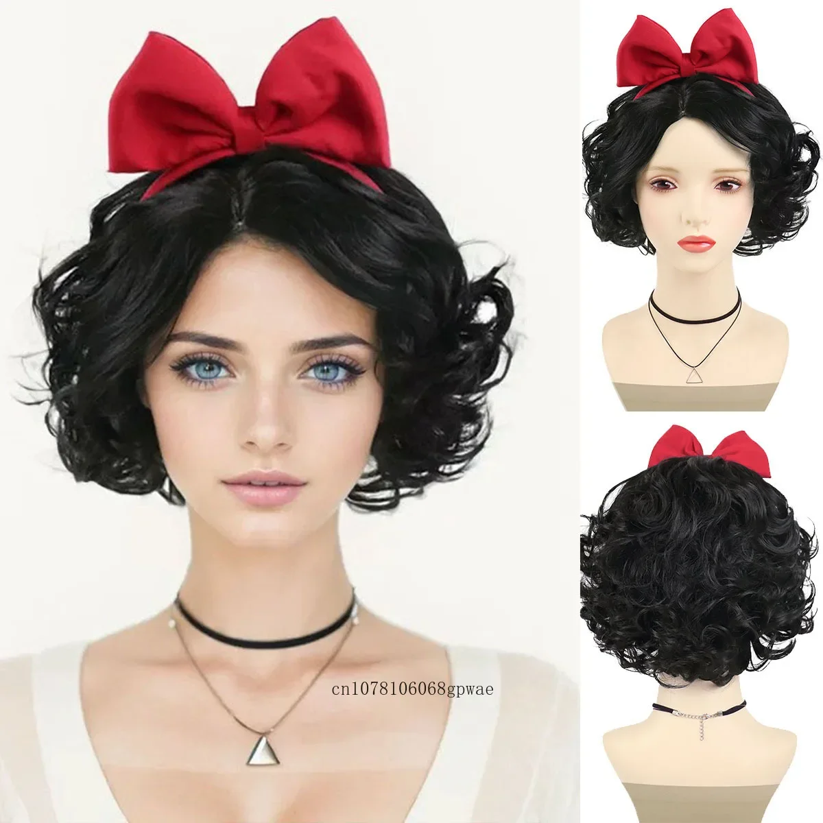Короткий черный кудрявый синтетический парик для женщин прическа Боб парики