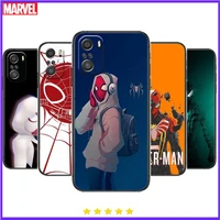 spiderman comics phone case for xiaomi redmi 11 lite pro ultra 10 9 8 mix 4 fold 10t black cover silicone back prett