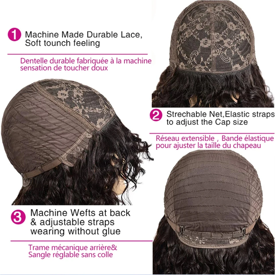 Кудрявые короткие парики Джерри из человеческих волос с челкой Бразильские для