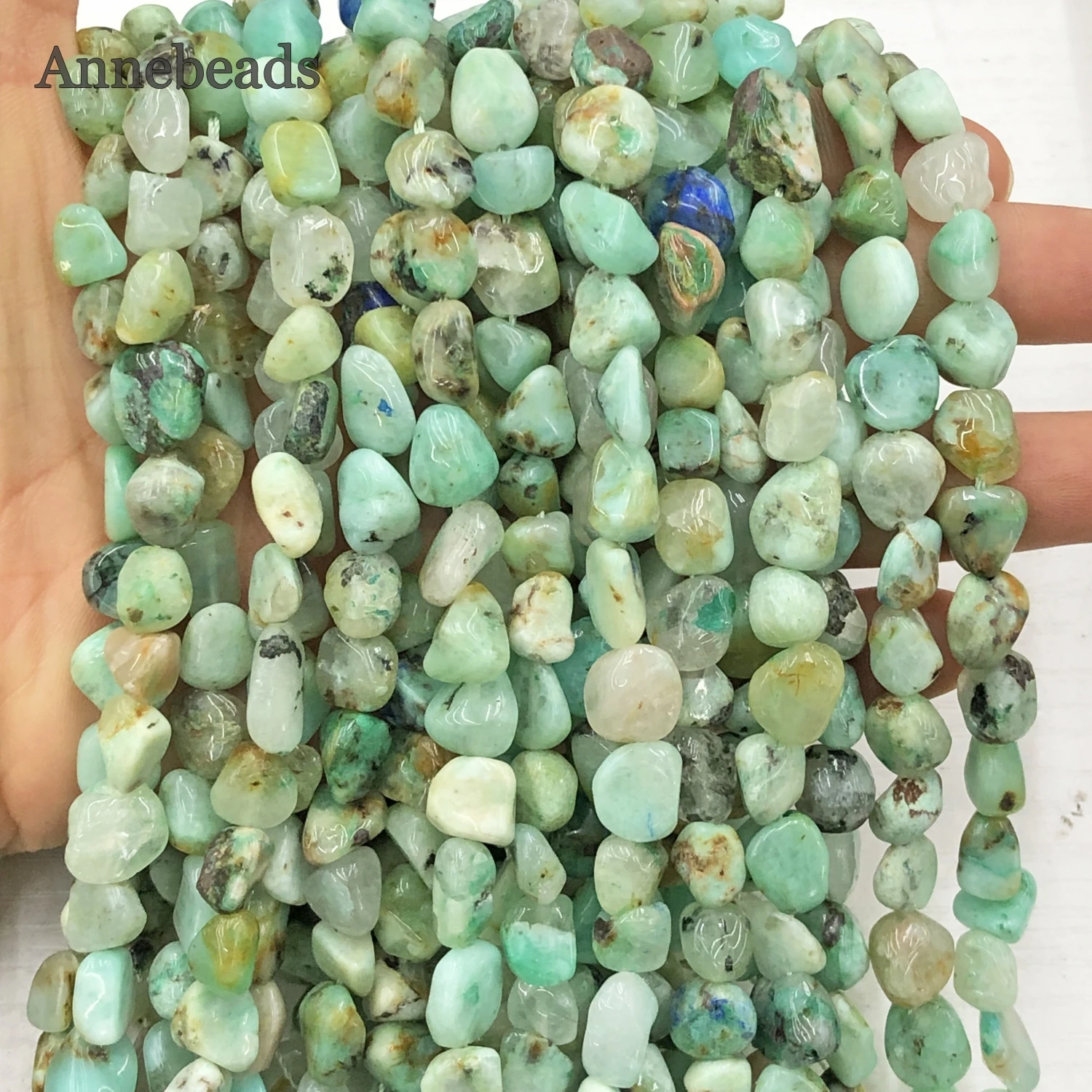 

7-10mm Natural Irregular Chrysoprase Australia Jades Stone Loose Spacer Beads For Jewelry Making DIY Finding Bracelet Necklace