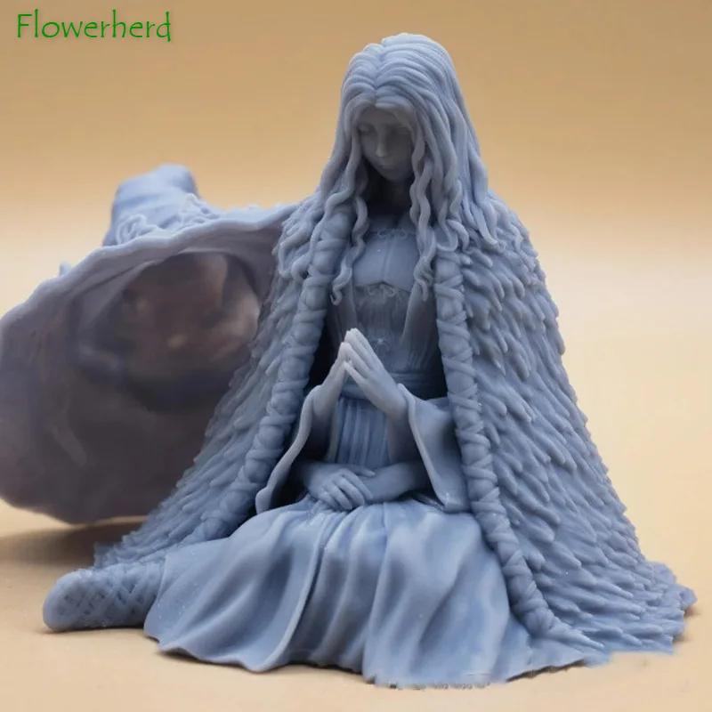 

Halloween Four Hands Bowing Witch Lanny Candle Mold Diy Decoration Aromatherapy Plaster Ice and Snow Witch Mold Candle Making
