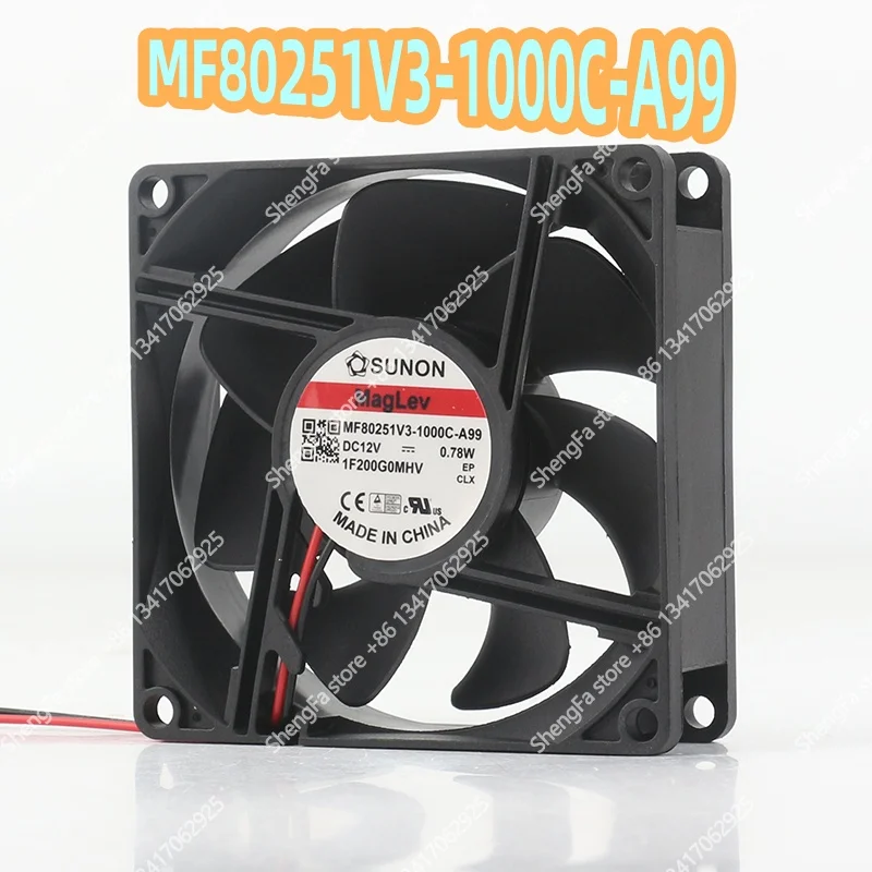Фото MF80251V3-1000C-A99 Совершенно новый бесшумный вентилятор SUNON 8025 80X80X25MM 8CM 5V 24V 48V DC12V 0.78W №1