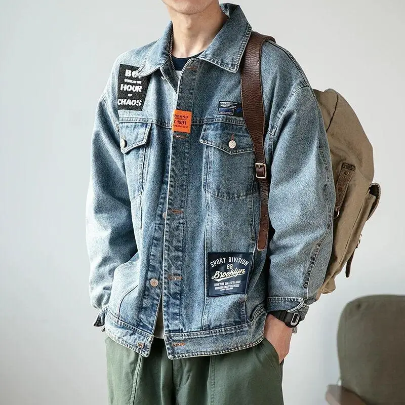 

Men Brand Denim Jacket Hip Hop Streetwear Motorcycle Cowboy Outwear High Quality Casual Male Jeans Coat Chaquetas Hombre E316