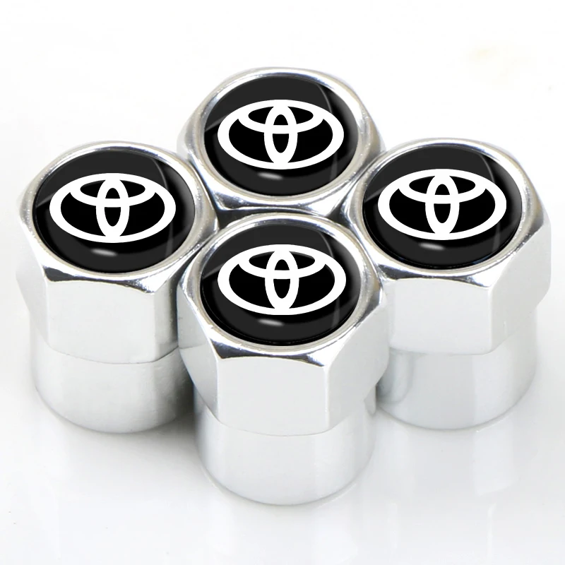 

4 шт. металлические колпачки для клапанов шин автомобиля, крышка штока, автомобильные аксессуары для Toyota Corolla Yaris Rav4 Avensis Auris Camry Sequoia C-hr