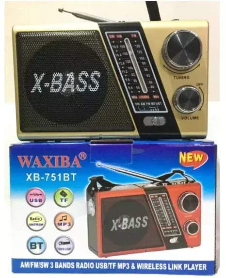 Фото Портативная музыкальная колонка Waxiba Xb-751bt с MP3-плеером, беспроводным подключением, светодиодным фонариком, AM/FM/SW 3-диапазонным радио, с поддержкой SD/TF/USB №4