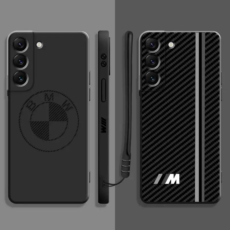 

Carbon BMW-M-Power Square Liquid Phone Case For Samsung Galaxy S23 S22 S21 S20 FE Ultra S10 S9 S8 Plus S10e Note 20Ultra 10Plus