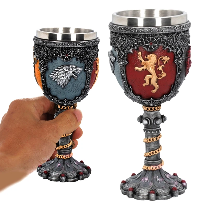Throne Tankard Sword Wine Glass Stainless Steel & Resin Cups And Mugs Goblet Drinkware Mark Fangot Gift
