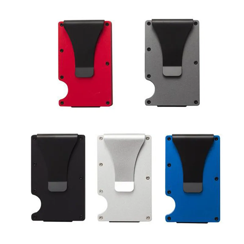 

Money Clip Slim Card Holder Men Thin Wallet Aluminum Alloy Case Male RFID Money Clip