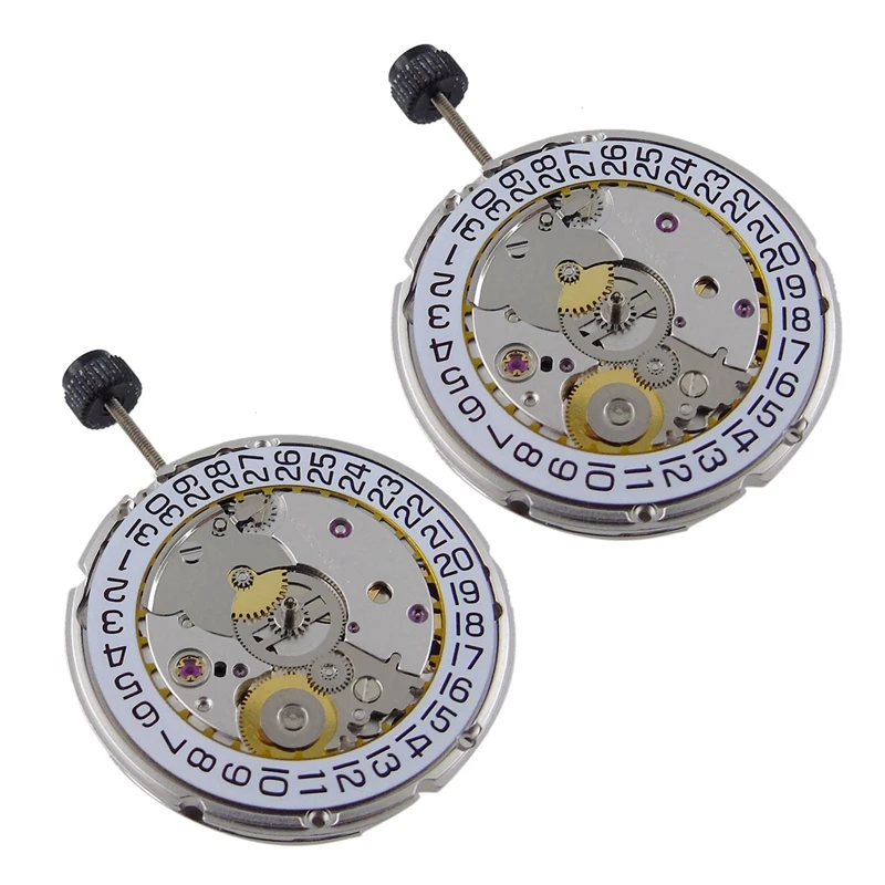 

NEW-2X High Accuracy PT5000 Automatic Mechanical Watch Movement 28800 Bph Date Display Clone 2824 25 Jewels 25.6Mm Diameter