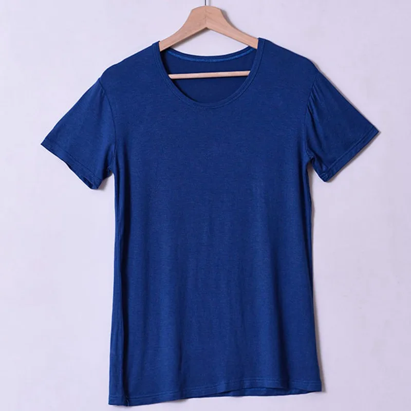 Мужской топ больших размеров с коротким рукавом летний модальный повседневный