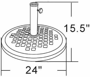 

America UBP24241-BR 24-Inch Cast Stone Umbrella Base, Made from Rust Free Composite Materials, Bronze Powder Coated Finish