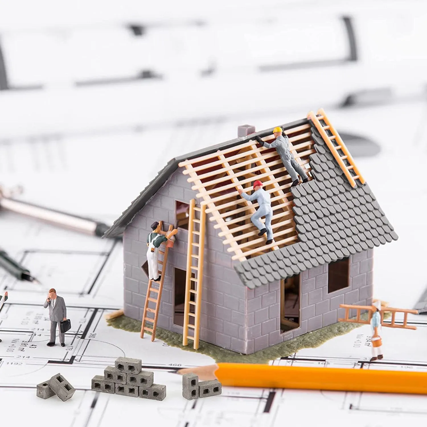 60 шт./упаковка мини-кирпичи для кукольного домика