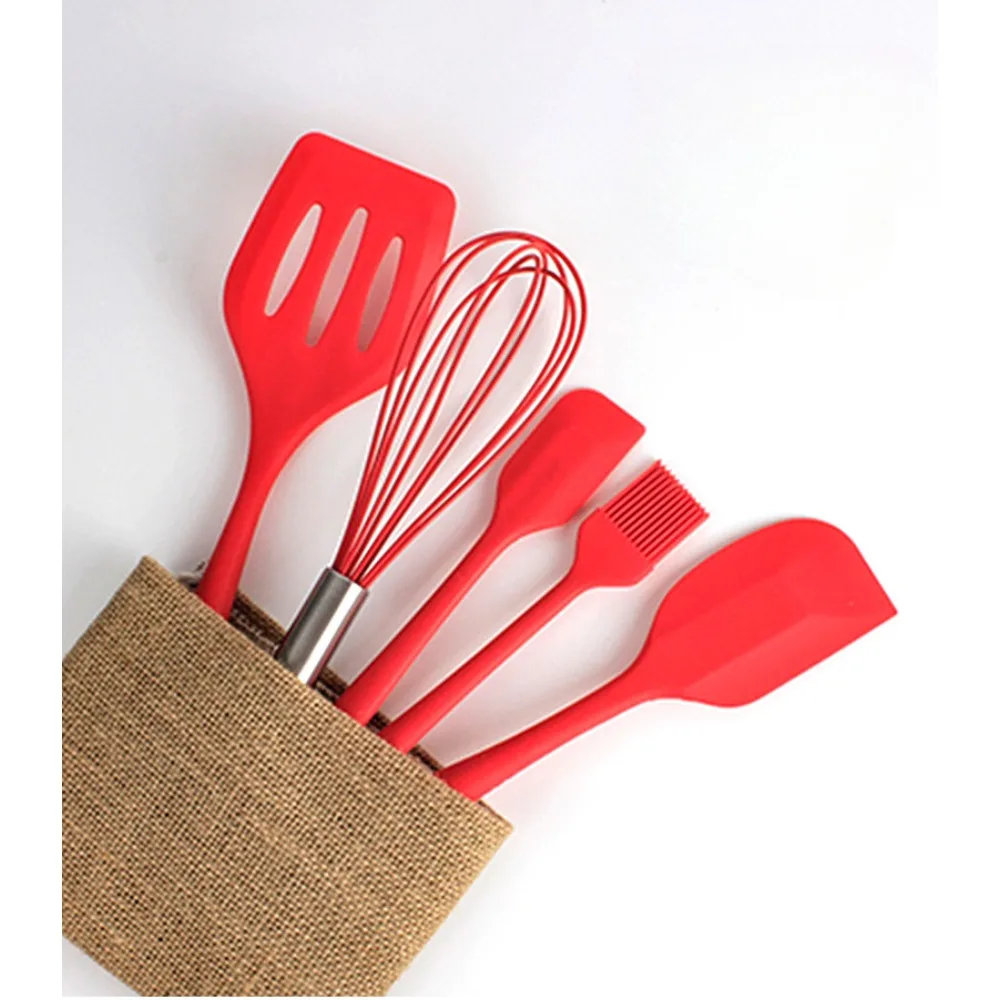 

Силиконовый набор для выпечки из 5 предметов, скребок, щетка, лопата, венчик, высокотемпературный набор инструментов для выпечки, Аксессуары для выпечки и инструменты