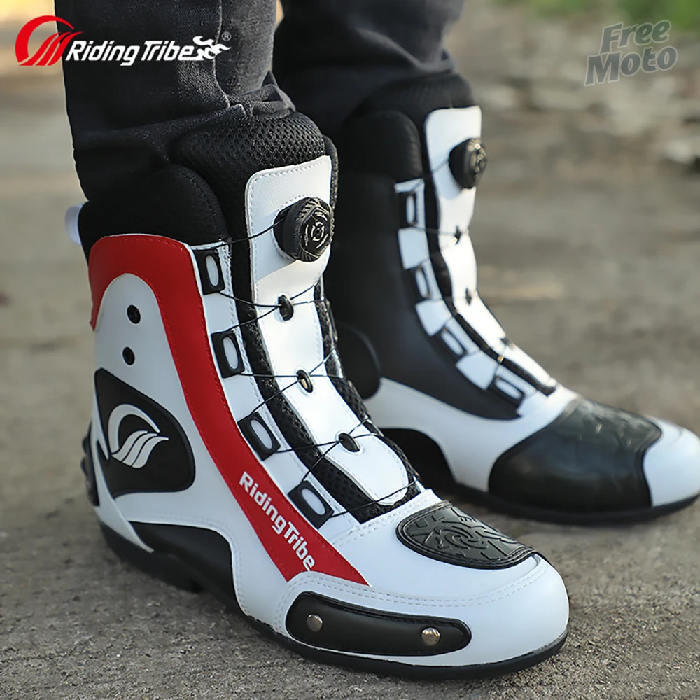 

Riding Tribe NEW Summer Motorcycle Boots Men Botas De Moto Breathable Shoes Motorbike Chopper Cruiser Touring Ankle Shoes
