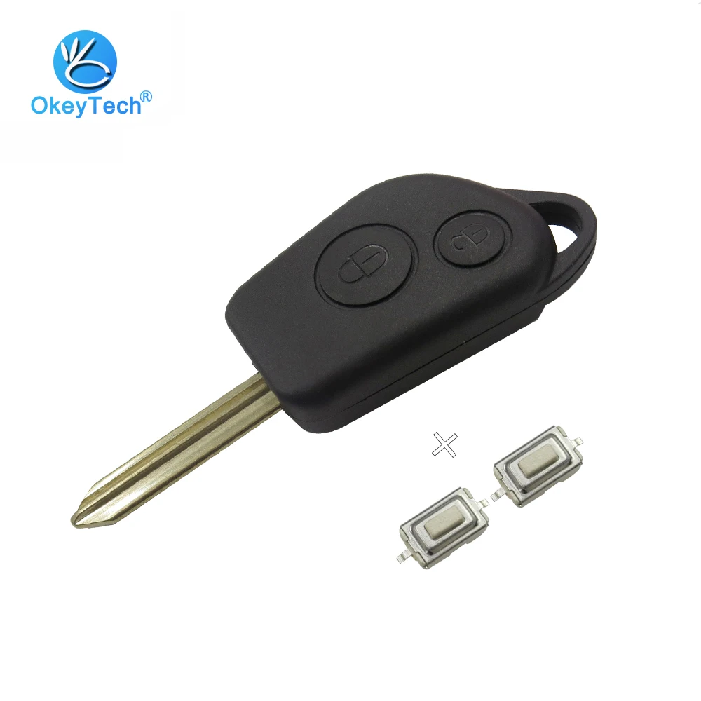 

OkeyTech For Citroen Picasso Saxo Berlino Xsara Key Shell 2 Button Uncut Blade Replacement Remote Car Key Case & 2 Micro Switch