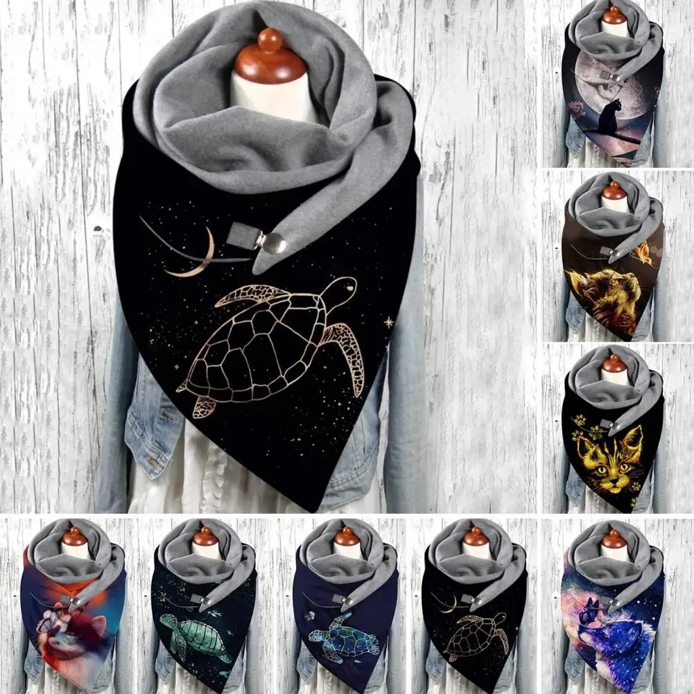 

Stylish Winter Scarf Two Layers Coldproof Lovely Double Layer Geometric Scarf