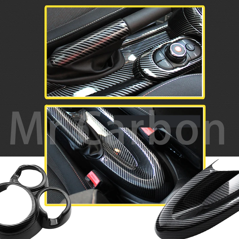

Carbon Shift lever Panel Decorative Shell Protective Cover For M 1 Coope r S F 55 F 56 F 57 Car Interior Stickers Supplies
