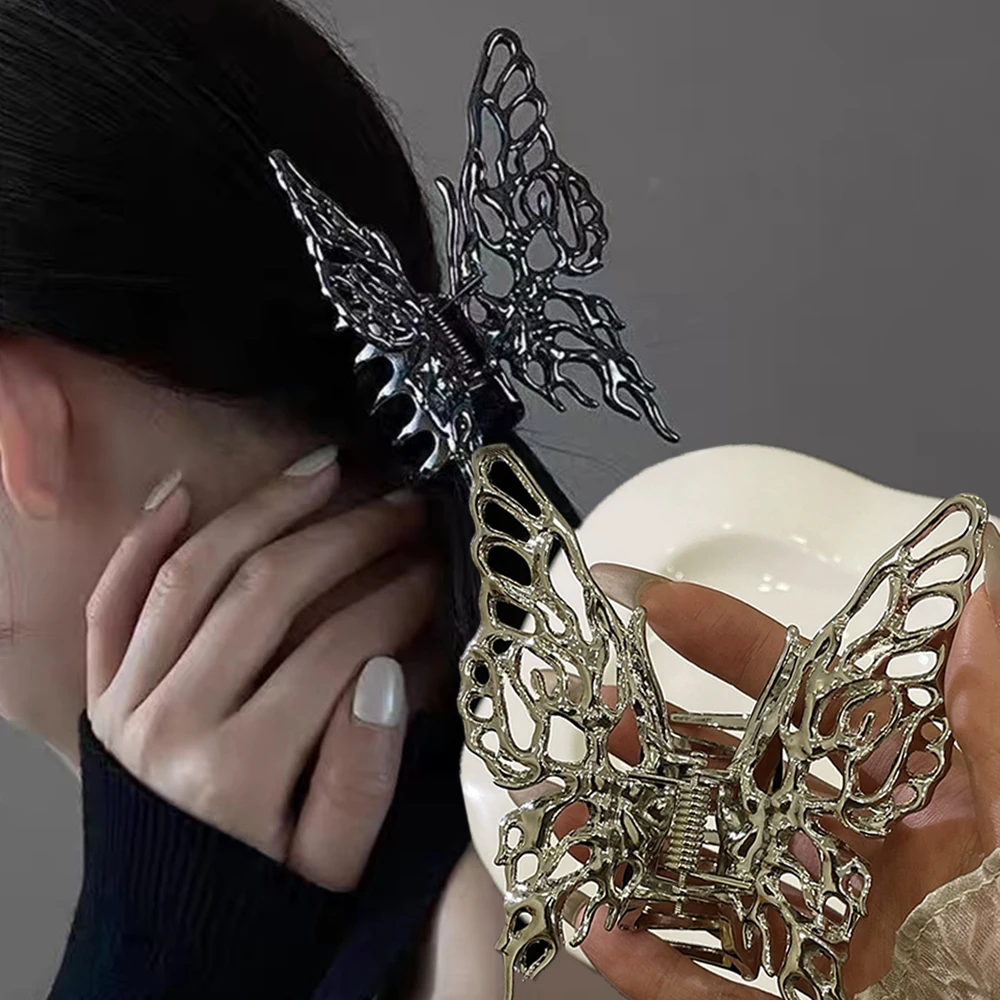 

Korean Hollow Butterfly Hair Claw For Women Geometric Metal Hair Clips Vintage Hair Grab Headband Hairpin Hair Accessories Gift