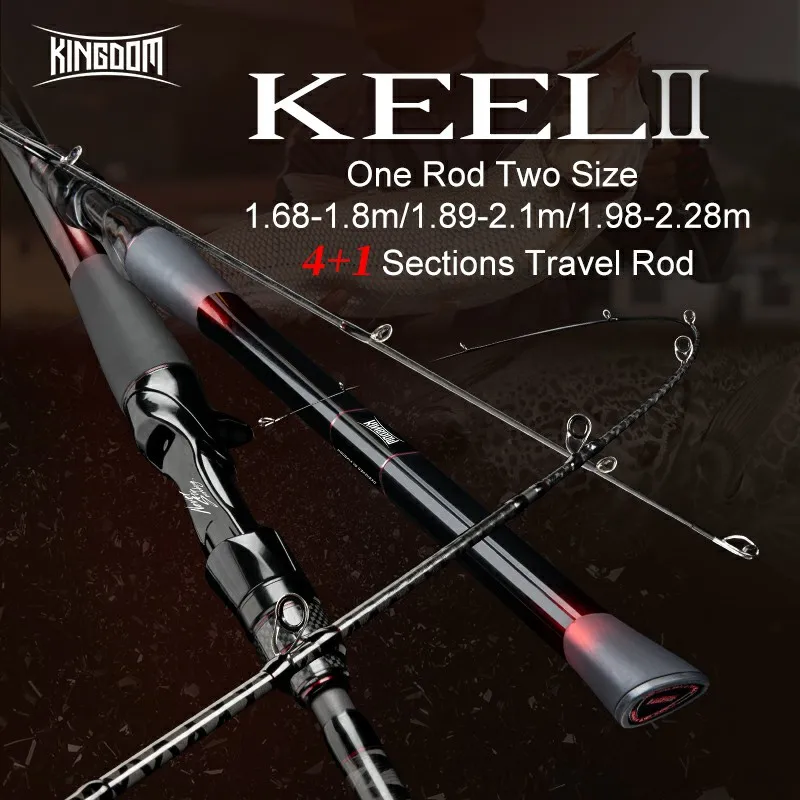 

Kingdom Keel-II Travel Fishing Rod 4+1 Allaround Rod MH M ML L Lures Spinning Casting Ultralight Lure Fishing Rods Carbon
