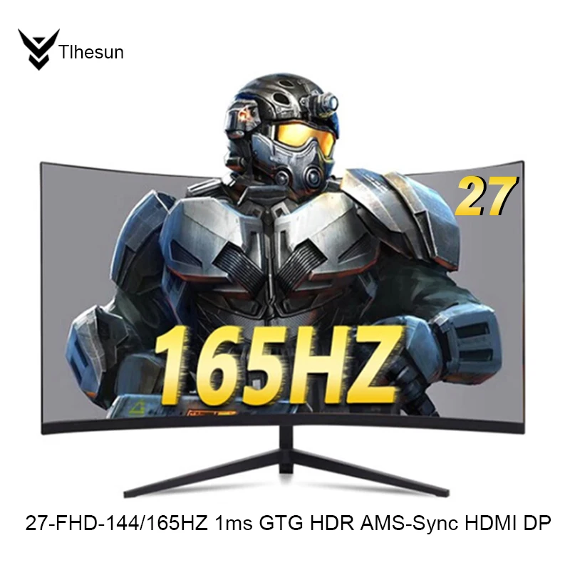 Монитор 27 дюйма 165 Гц /144 IPS Компьютерный игровой Изогнутый экран Скорость отклика