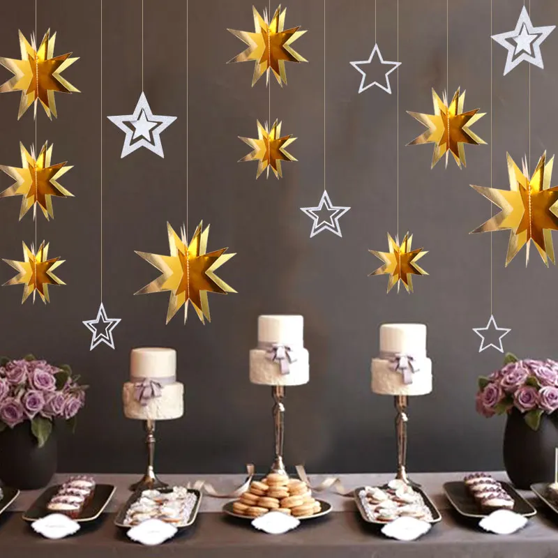 Рамадан Декорации Лунно-звездное Бумажное Знамя EID Мубарак Декор для Дома ислам Мусульманское Праздничное Мероприятие Поставки для празднования Ид аль-Фитр.