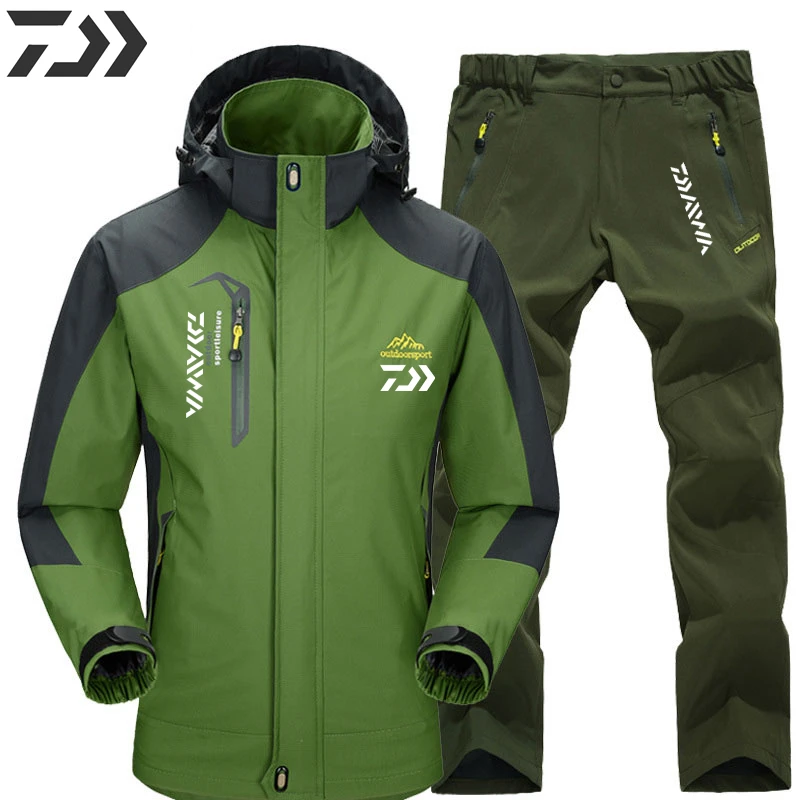 

Daiwa Men Spring Jackets Fishing Hiking Trousers Set Camping Climbing Autumn Outdoor Travel Quick Dry Suit Trekking Pant Coat