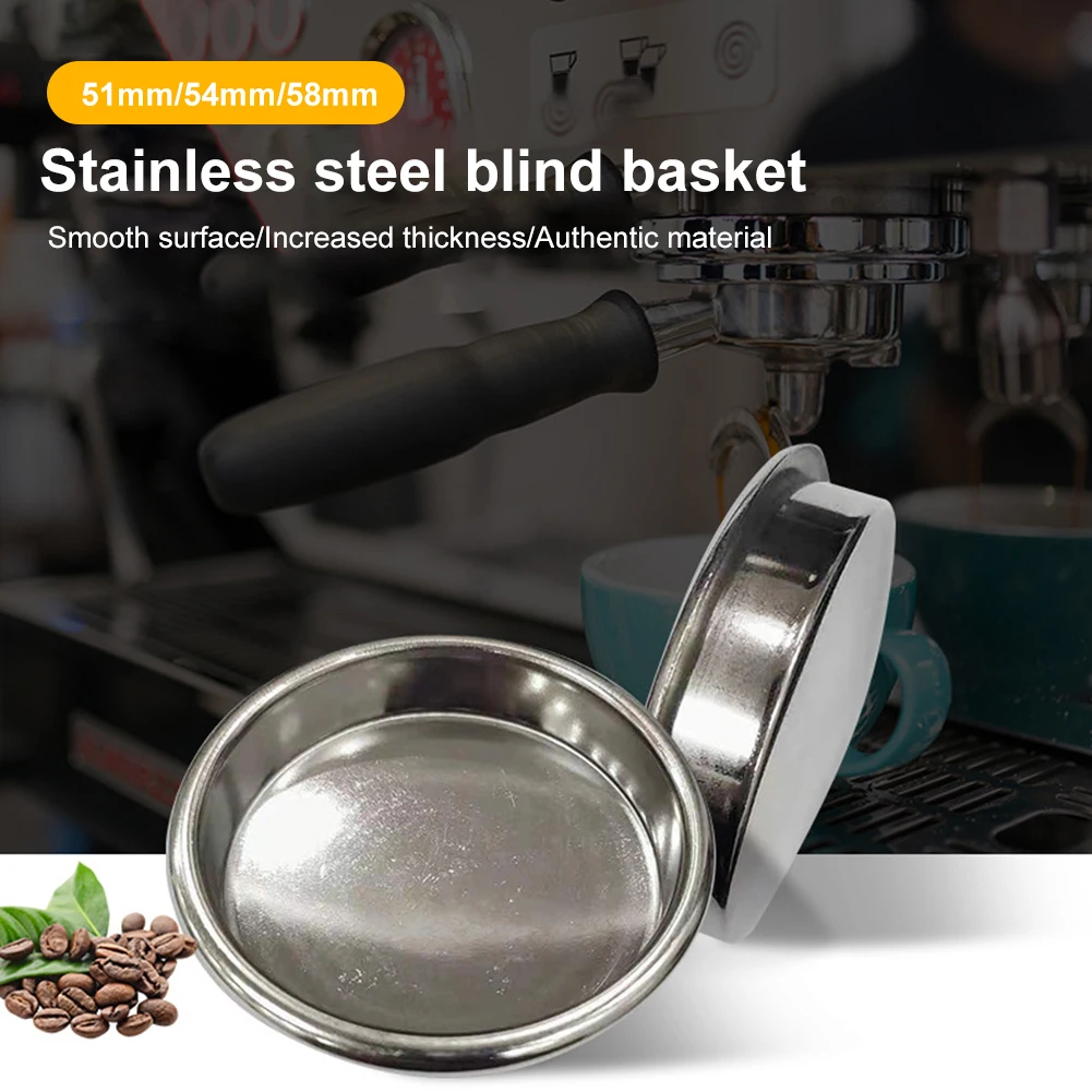 

51/54/58mm Stainless Steel Blind Filter Basket Backflushing Insert For Espresso Machine Cleaning Blind Bowl Backwash Accessories